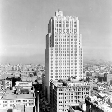 Pacific Bell Headquarters, view southeast along New Montgomery Street in 1925, across the area known today as SoMa.