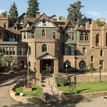 Front facade Miramont Castle, manitou Springs, Colorado