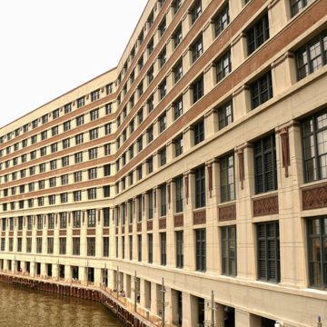 West elevation looking north along Chicago River