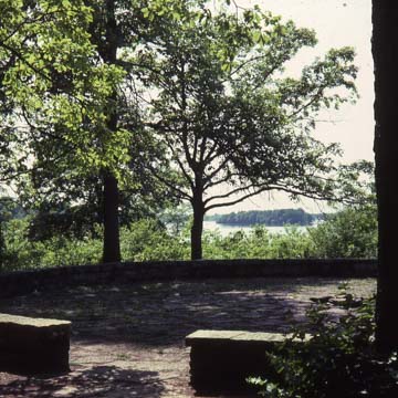 Lincoln Council Ring with Lake Springfield in background