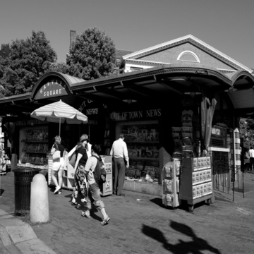 Harvard Square head house [now Out of Town News]
