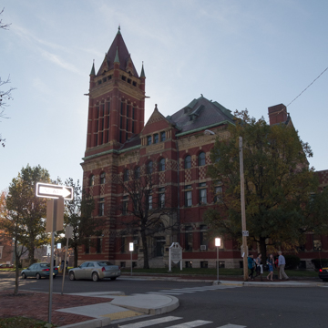 Perspective view of north front and west side