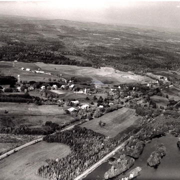 Aerial view with river