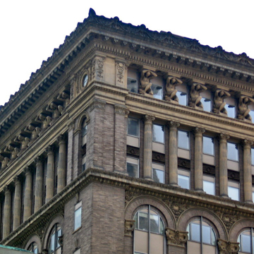 Detail, cornice and telemones