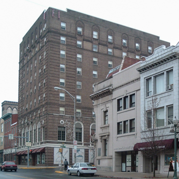 Building on the far left