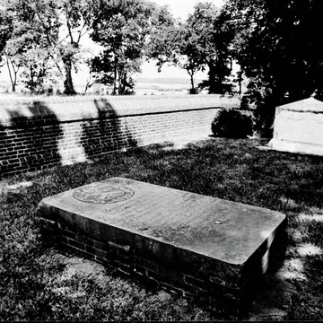 Custis Tombs, with detail of carving