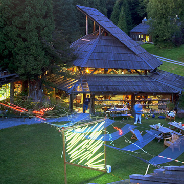 View of hot shop and neon sculpture, 2009