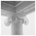 Column capital at northwest corner