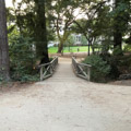 Bridge over north branch of Strawberry Creek, looking northwest towards Giannini Hall (photo taken in 2017)