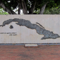 Raised map of Cuba. Cuban Memorial Blvd, intersection of SW 13th Ave. and SW 8th St.