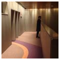 Corrugated walls at elevator