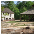 Bagley cotton gin and cotton bailing press