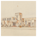 Architectural rendering of front facade