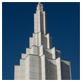 View of tower with statue of Angel Moroni