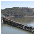 Adapted wooden and steel swing railroad bridge