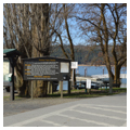 Warning signs at Harrison Trailhead and Beach