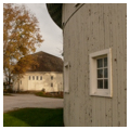 Dairy Experimental (left) and Dairy Horse (right) barns, looking east