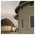 Dairy Experimental (left) and Dairy Horse (right) barns, looking east