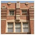 Detail, south elevation, top of tower