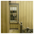 Rear porch detail, board and batten