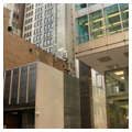 Detail, north elevation: loading dock and service tower