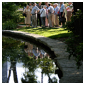 Garage roof garden and tour group