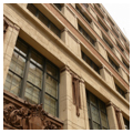 South elevation, detail of storefronts