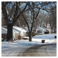 Streetscape in single-family housing section