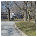 Residential street, curvilinear plan