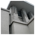 Detail, southwest corner of the Sanctuary with Shotcrete finish