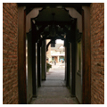 Arcaded walkway, looking north to north side of square