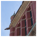 View looking up to tower, north front facade