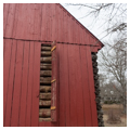 Detail, log barn ventilation panel