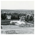 Campus view, 1880-1900: President's House, greenhouses, Horticultural Sciences, Experiment Station, Coburn Hall, Q.T.V. fraternity.