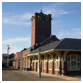 South view of rail facade