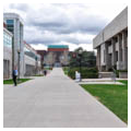 North facade at the end of the University of Utah primary pedestrian access