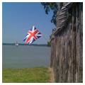 Reproduction ship from Jamestown Settlement passing the original site on Jamestown Day, 2010.