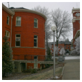 Hello Walk with Murrow Hall (left) and Bryan Tower (right)
